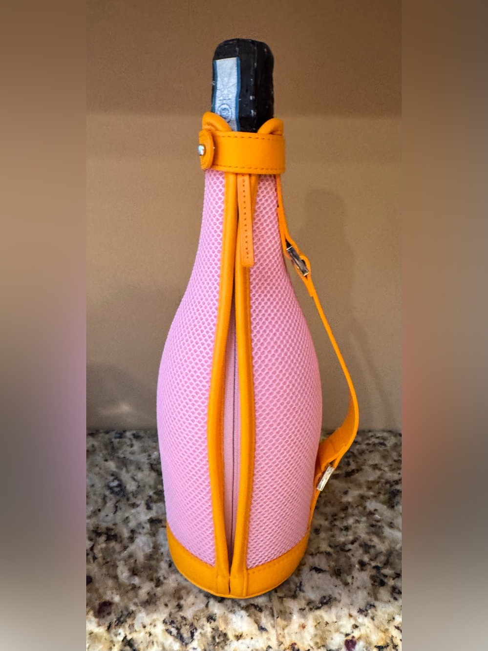 Veuve Clicquo: Pink Rose & Yellow Champagne Bottle Cover Ice Jacket with Handle - Picture 4 of 7